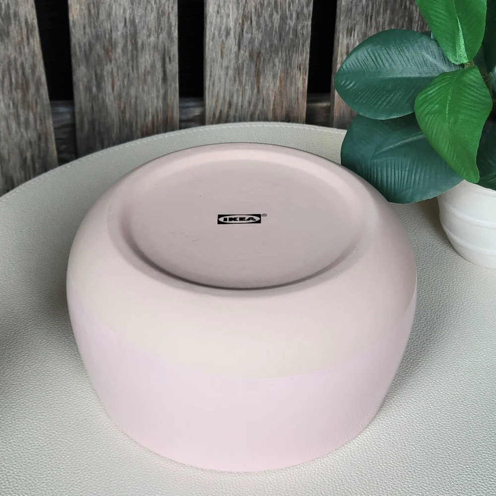 Ikea FARGKLAR pink dipped ceramic bowl